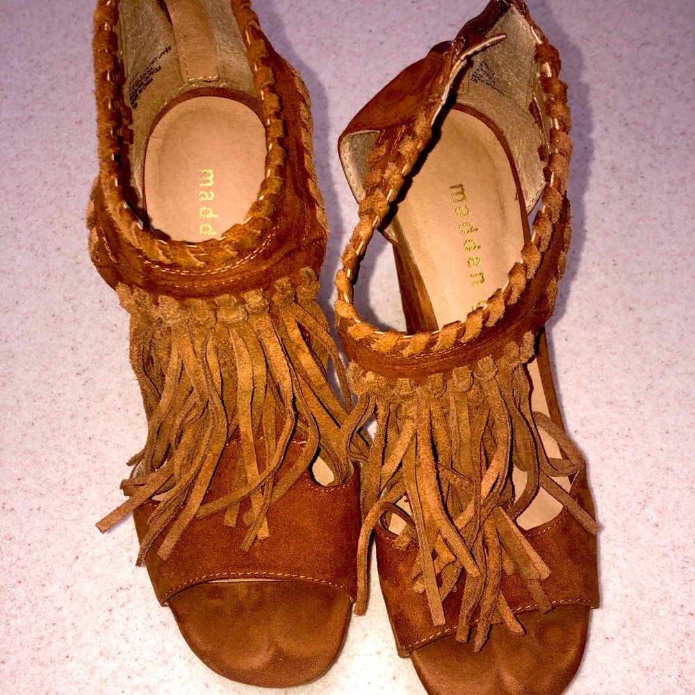 Madden girl fringe booties suede